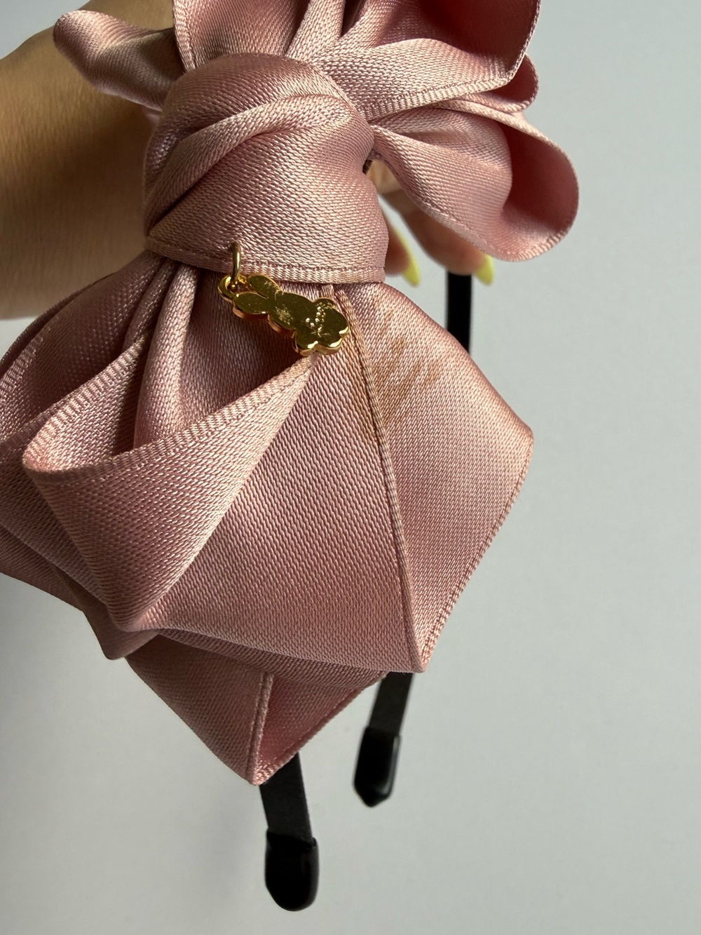 Satin Bow Headband in Dusty Rose - Picture 5 of 5